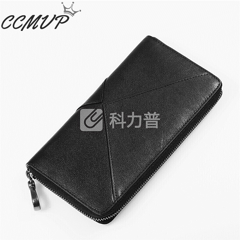 CCMVP 【品牌自营 质量保证】CCMVP 男士钱包长款拉链薄款商务时尚手包牛皮软皮真皮钱夹韩版