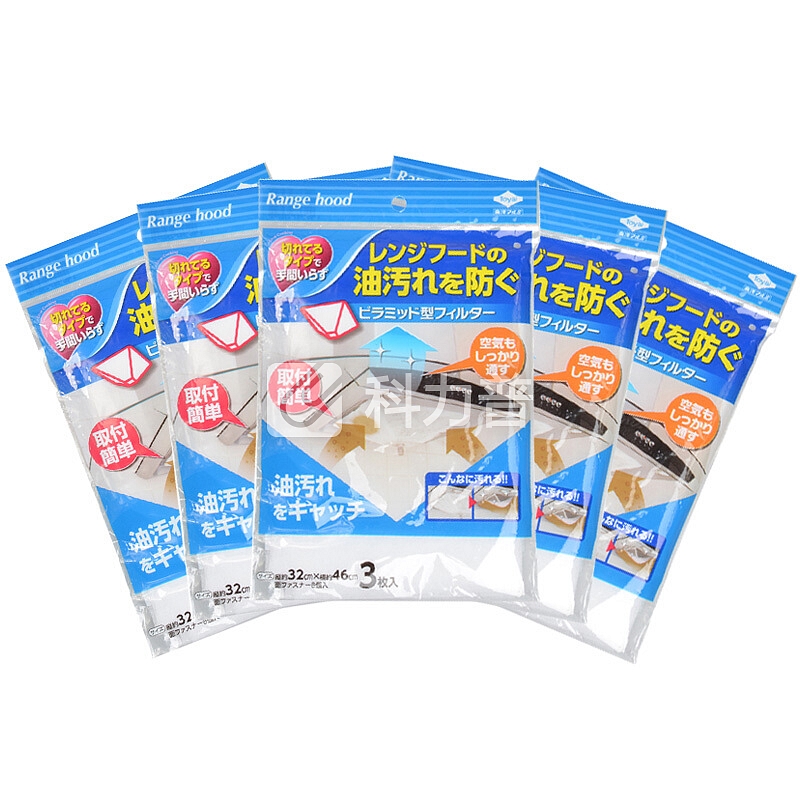 Toyal东洋铝 日本品牌 金字塔型油烟机过滤网3只装*5包 厨房抽油烟机过滤网吸油纸棉防油贴纸均码32*46cm
