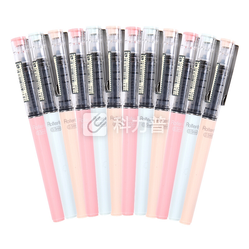 晨光 M＆G 晨光(M&G)文具裸色控系列0.5mm黑色全针管直液式中性笔签字笔水笔 12支/盒ARP41802 ARP41802直液式黑0.5