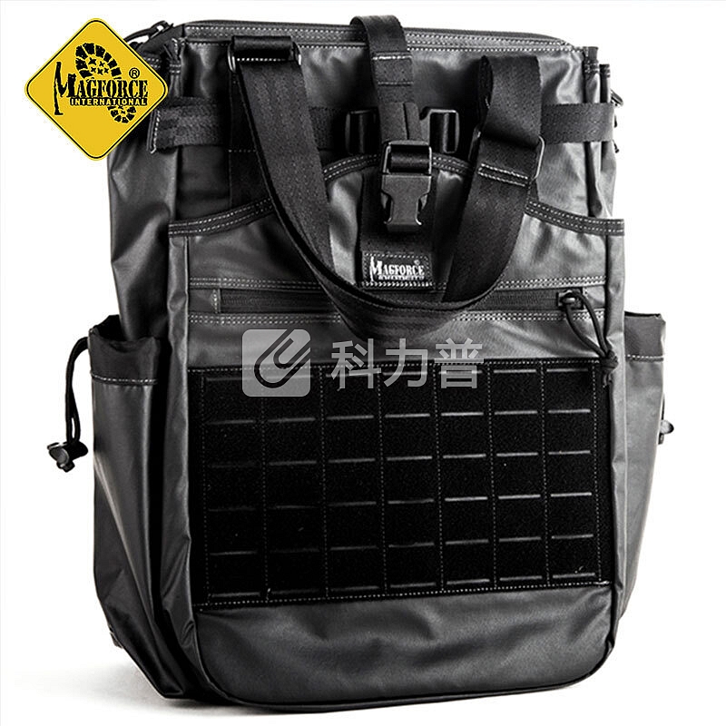 麦格霍斯 MAGFORCE 麦格霍斯MAGFORCE台马直式托特包 休闲运动手单肩包 男户外手提包A0461B02注胶黑