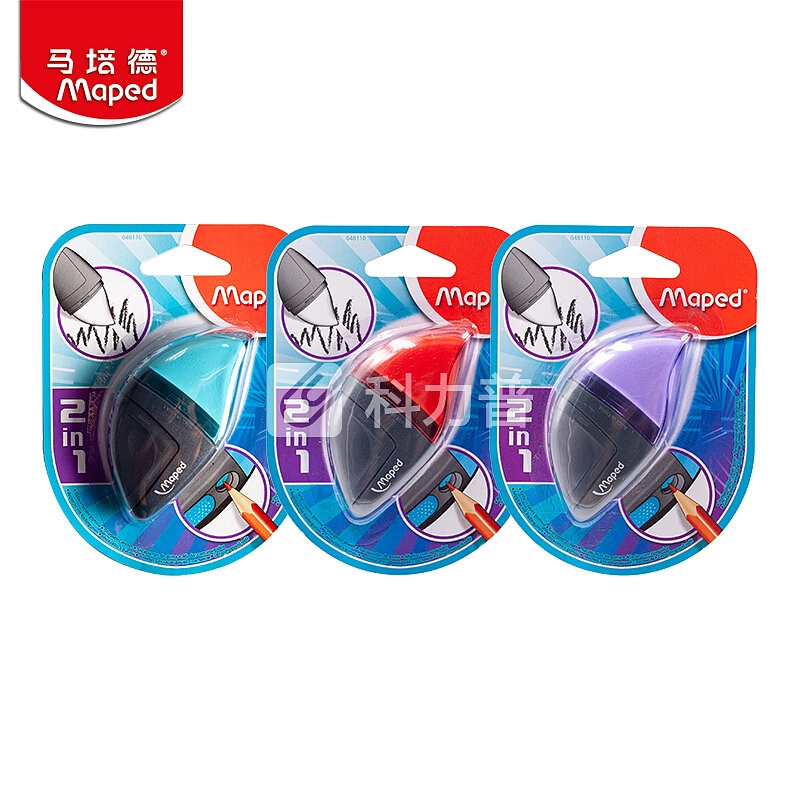 马培德 Maped 马培德（Maped） CH048110 尚酷转笔刀橡皮组合 绿色、紫色、红色颜色随机