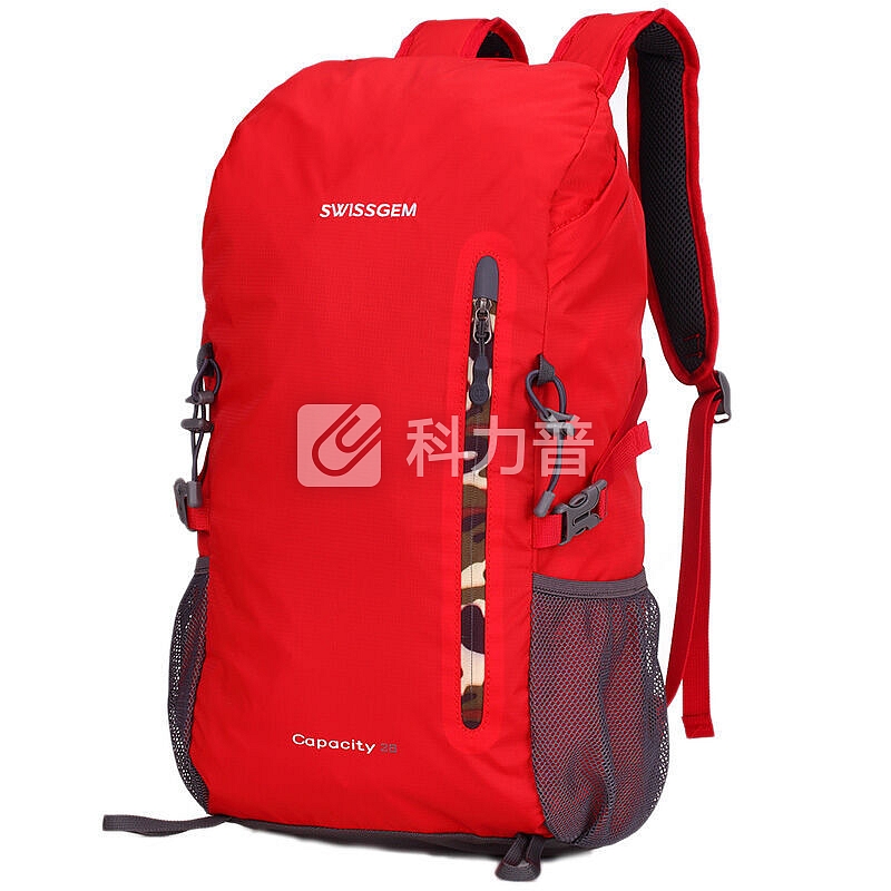 SVVISSGEM SVVISSGEM 双肩包男女 14英寸双肩电脑包 大容量时尚休闲旅行包背包户外登山包28L SA-9831 红色