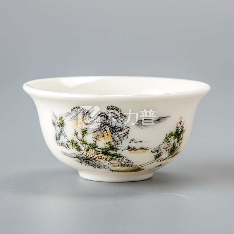 聚森 青花白瓷单品茶杯 陶瓷茶杯品茗杯小茶杯 功夫茶具配 水杯子 茶碗瓷杯 喝茶杯 瓷茶杯 山水白瓷品杯