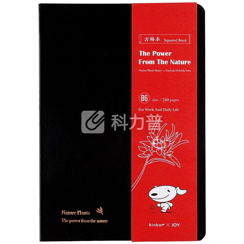 kinbor精装皮面手帐记事本/日程计划手账本/方格笔记本子 JOY与花DTB8041