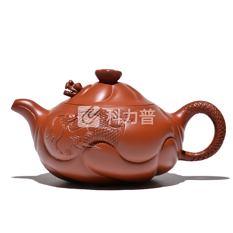 吉羊 jiyang 吉羊 宜兴紫砂壶纯全手工茶壶名家茶具泡茶壶 原矿朱泥鱼化龙壶260ml