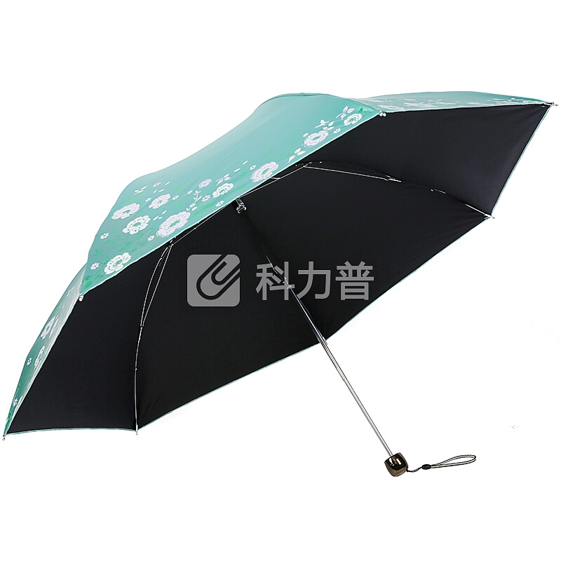 天堂 天堂伞 雪月风花黒涤彩胶三折铅笔伞太阳伞晴雨伞307E浅湖绿