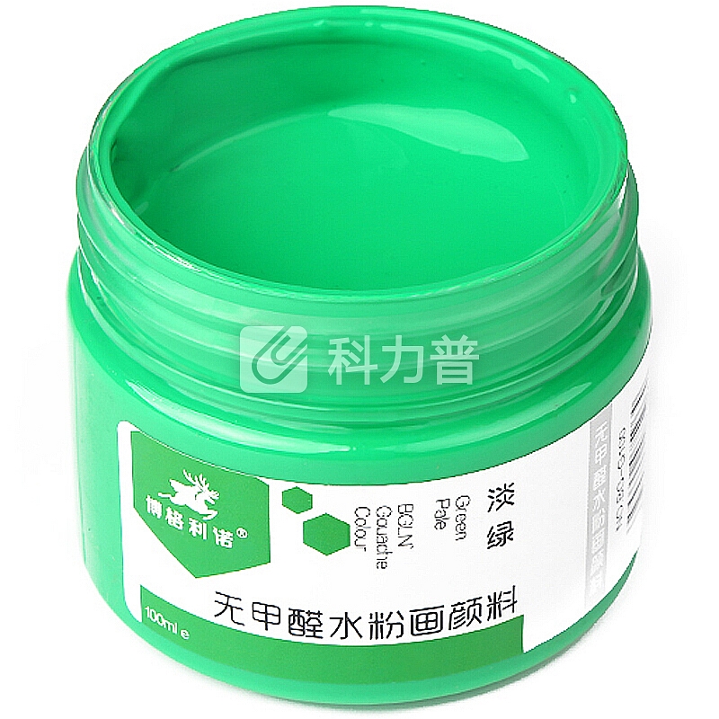 博格利诺(BOGELINUO)水粉颜料 100ml学生儿童初学者适用 水粉画颜料美术用品 148-G100-22淡绿