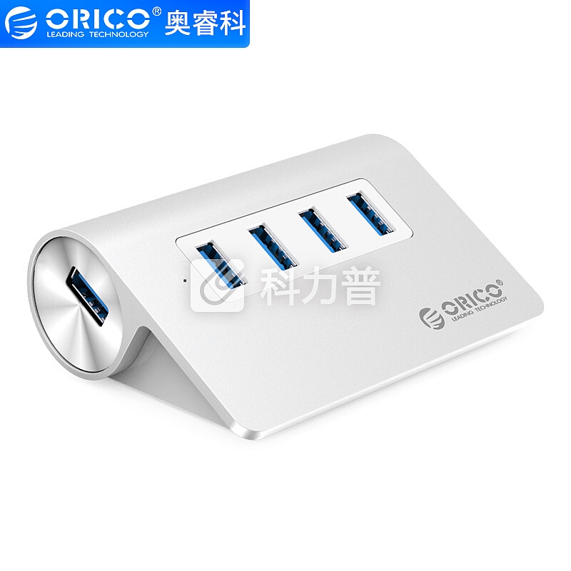 奥睿科(ORICO)USB分线器3.0高速扩展HUB集线器 台式笔记本电脑一拖四多接口转换器 全铝银M3H4