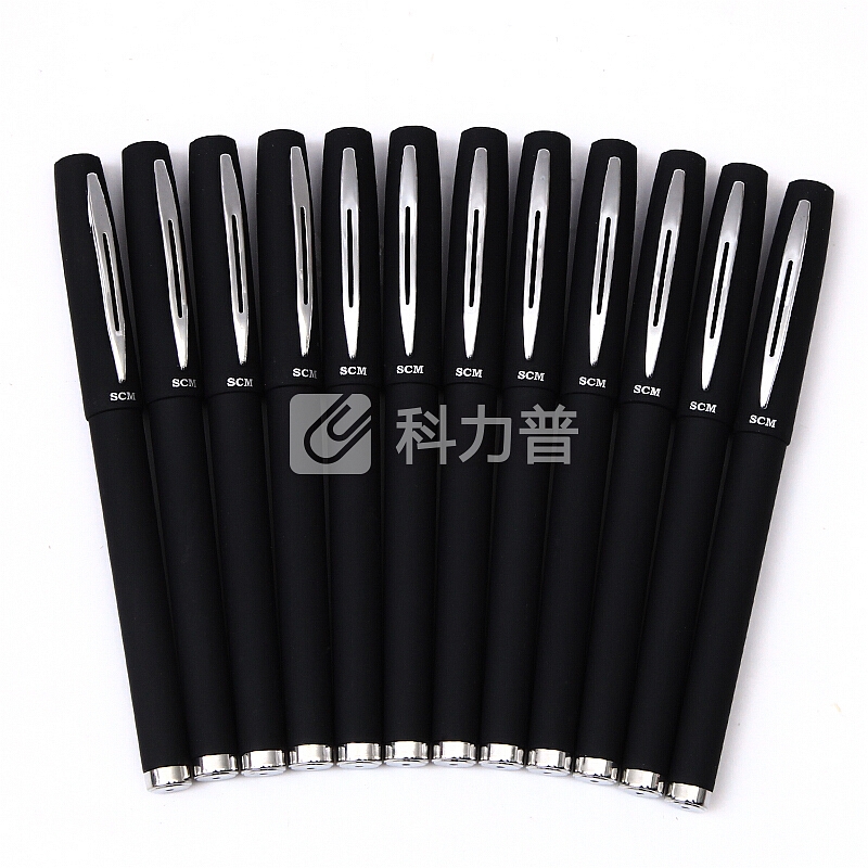 至尚·创美 SCM 至尚·创美（SCM） K51 1.0mm大容量子弹头中性笔/水笔/碳素笔/签字笔 黑色 12支装