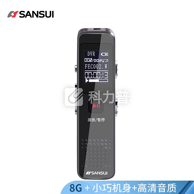 山水(SANSUI)录音笔 H-609 8G 微型迷你 学生会议取证 隐藏便携式 录音MP3播放 黑色