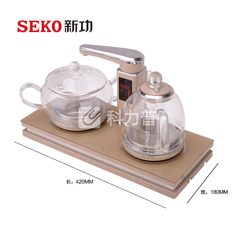 新功 SEKO 新功（SEKO）智能茶具花梨木茶盘四合一茶具套装整块实木功夫茶具 F176配F101