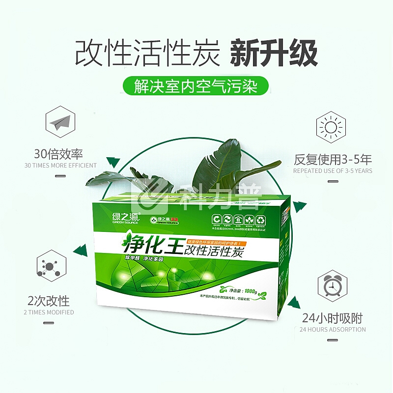 绿之源 1kg净化王活性炭 新房装修竹炭包新汽车内除甲醛清除剂除臭去味碳包
