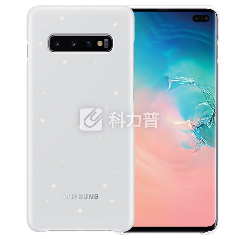 三星(SAMSUNG) S10+ 原装LED保护壳 保护套 G9750 后壳 防摔 LED智能背光 来电信息提醒 白色