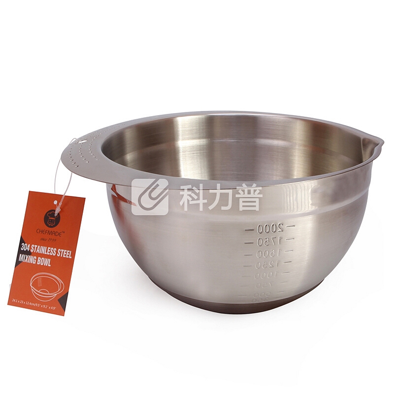 学厨 CHEF MADE 学厨 CHEF MADE 打蛋盆 食品级不锈钢硅胶底防滑色拉盘奶油盘WK9215