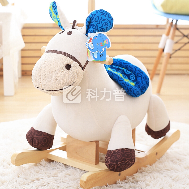 zak! ZAK！卡通音乐多功能儿童实木摇摇马 木马摇摇车 婴儿毛绒玩具 周岁生日礼物 带马鞍俏皮马
