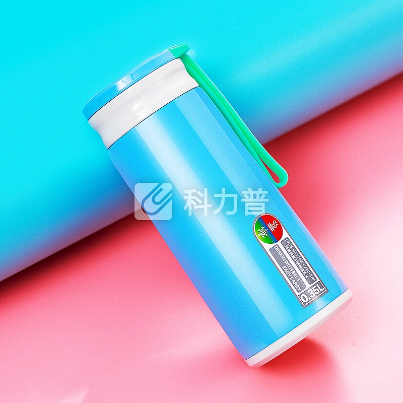 好乐家(HAOLEJIA)保温杯 F24 350ml不锈钢真空杯子 男女学生水杯 儿童便携户外茶杯 创意直身杯 海蓝