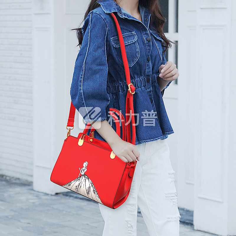 OLOEY 新品新娘包包女2018春夏新款百搭结婚包大红色手提包婚宴包单肩斜挎包 红色 结婚推荐