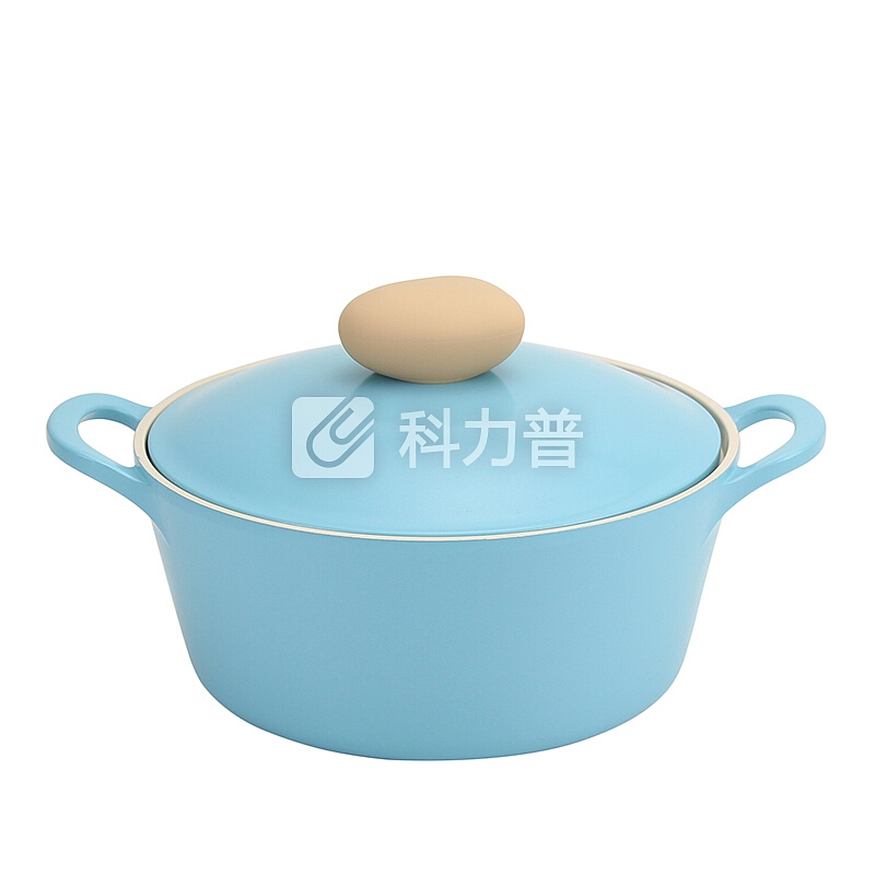 Neoflam Retro大容量双耳陶瓷煲汤锅炖锅不粘锅 可煮火锅 EC-RD-C22-B薄荷蓝22CM