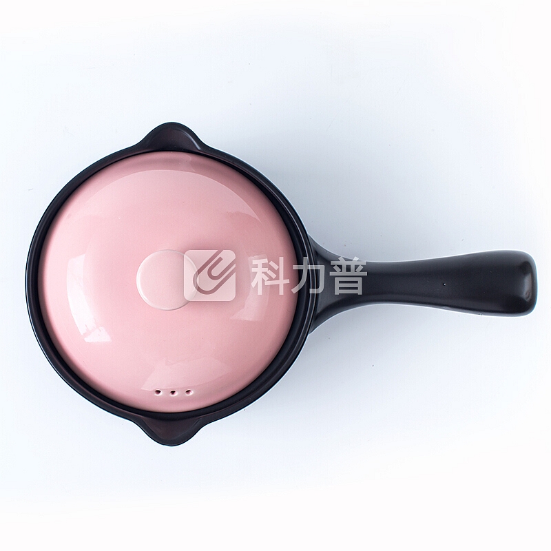 乐享 小奶锅陶瓷煲汤砂锅煮奶热奶不粘锅雪平锅1000ml婴儿辅食锅 粉色