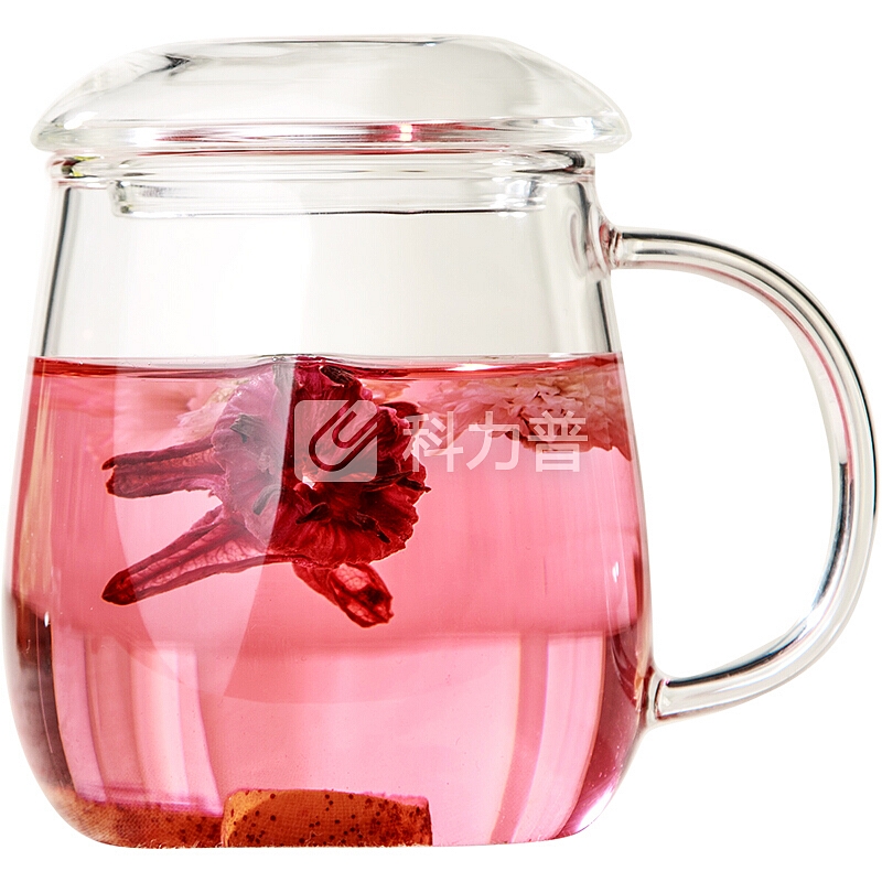 物生物/RELEA 玻璃杯 耐热保温过滤泡茶水杯子 蘑菇杯白色恒温宝套装