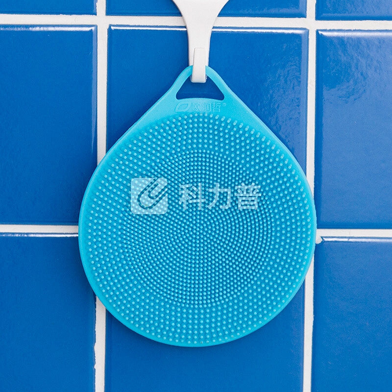 欧润哲 清洁刷子 多功能硅胶洗碗布洗碗刷厨房抹布百洁布锅刷果蔬清洗刷 易清洁去污擦拭布 蓝色