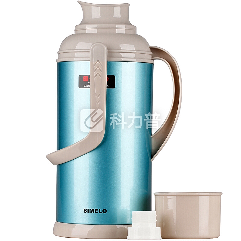 SIMELO(施美乐)印象京都玻璃内胆新上海保温壶 热水壶 保温瓶 开水瓶3200ML(蓝色)