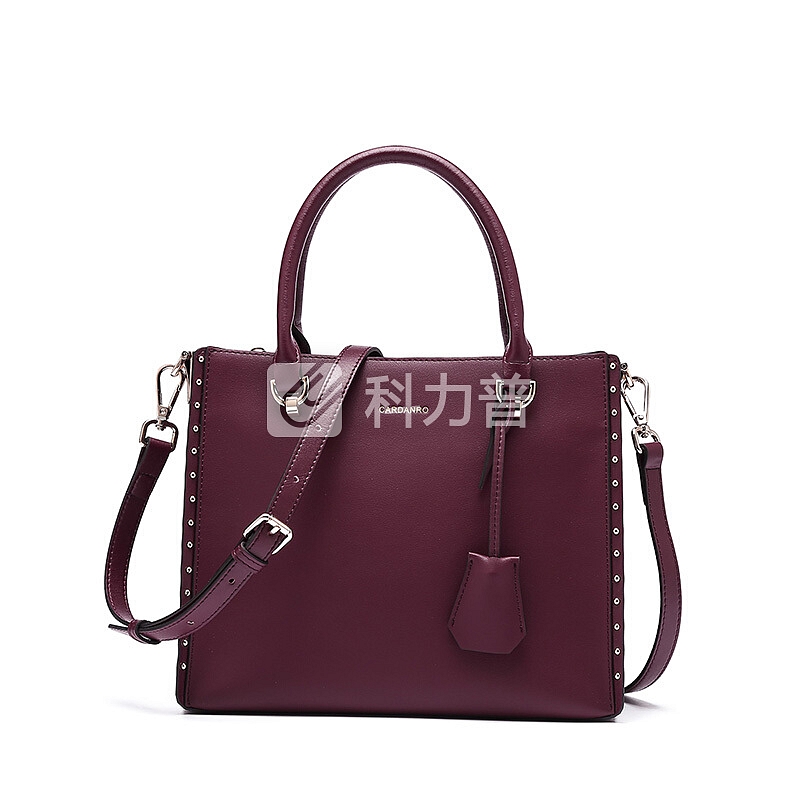 卡丹路(Cardanro)女士手提包 质感包包女潮时尚百搭斜挎包复古凯莉包牛皮手提包 酒红色