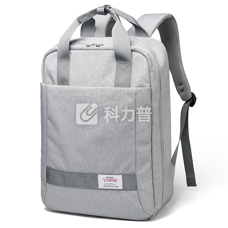 第九城(V.NINE) 双肩包男士电脑包13/14/15.6英寸商务休闲大容量旅行背包防水书包 VD7BV33913J 灰色