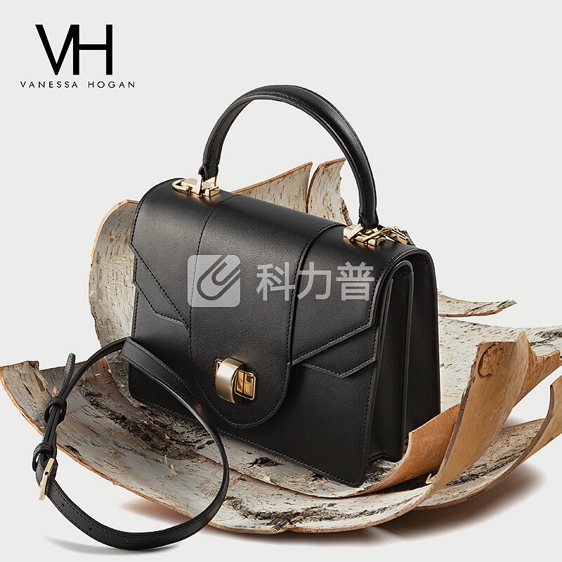 VANESSA HOGAN VH女包手提时尚简约拼接单肩通勤秋季斜挎包复古潮流斜挎方包 1807187BLA 黑色