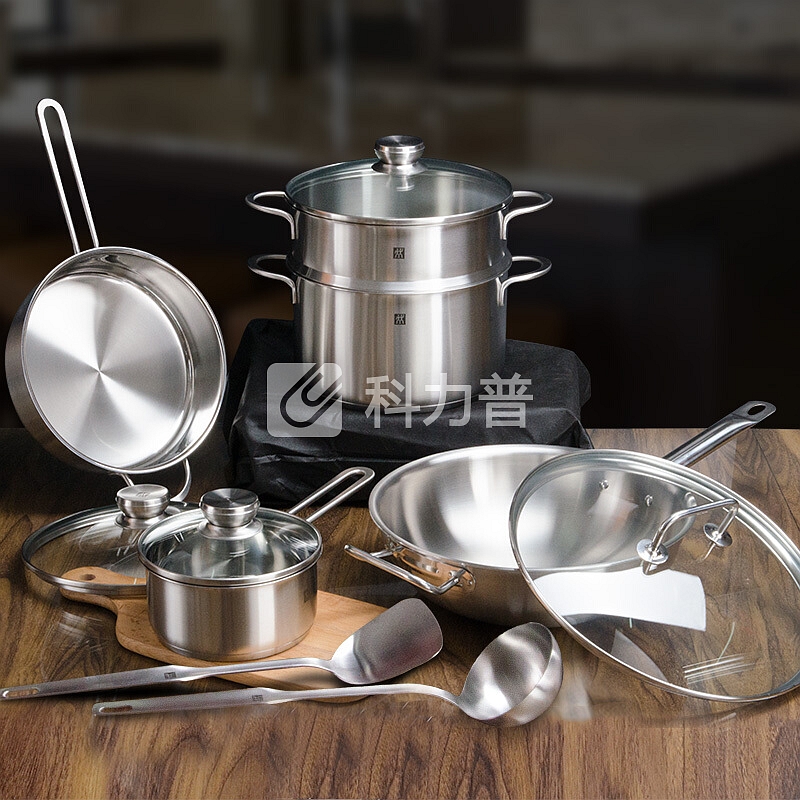 双立人 ZWILLING 德国双立人锅具套装 30cm炒锅汤锅煎锅奶锅汤勺7件套 40920-029-982 Twin Classic II