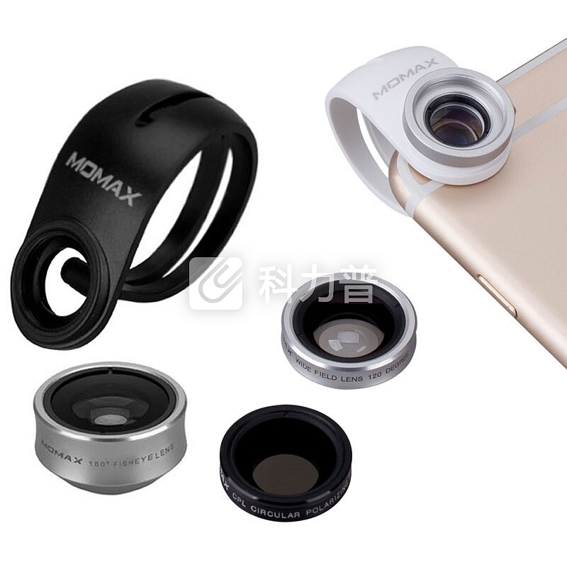 摩米士(MOMAX)X-Lens 4合1精英手机镜头套装 120°广角+15X微距+180鱼眼+CPL偏光 混色