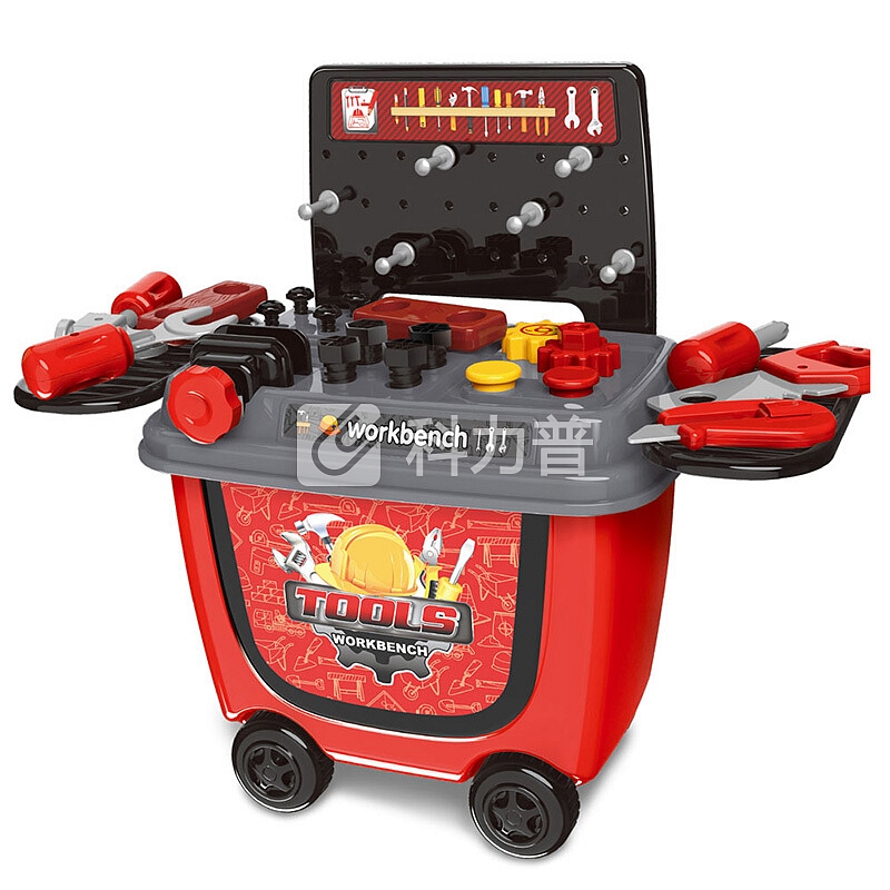 爸爸妈妈(babamama)工具车 仿真宝宝工具台过家家儿童早教益智玩具 角色扮演28件套装 7022红色