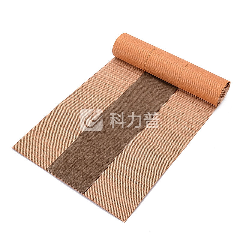 尚帝(shangdi)竹编茶席麻布茶垫布艺棉麻茶布桌旗茶道茶具配件 知足咖啡色30*150cm