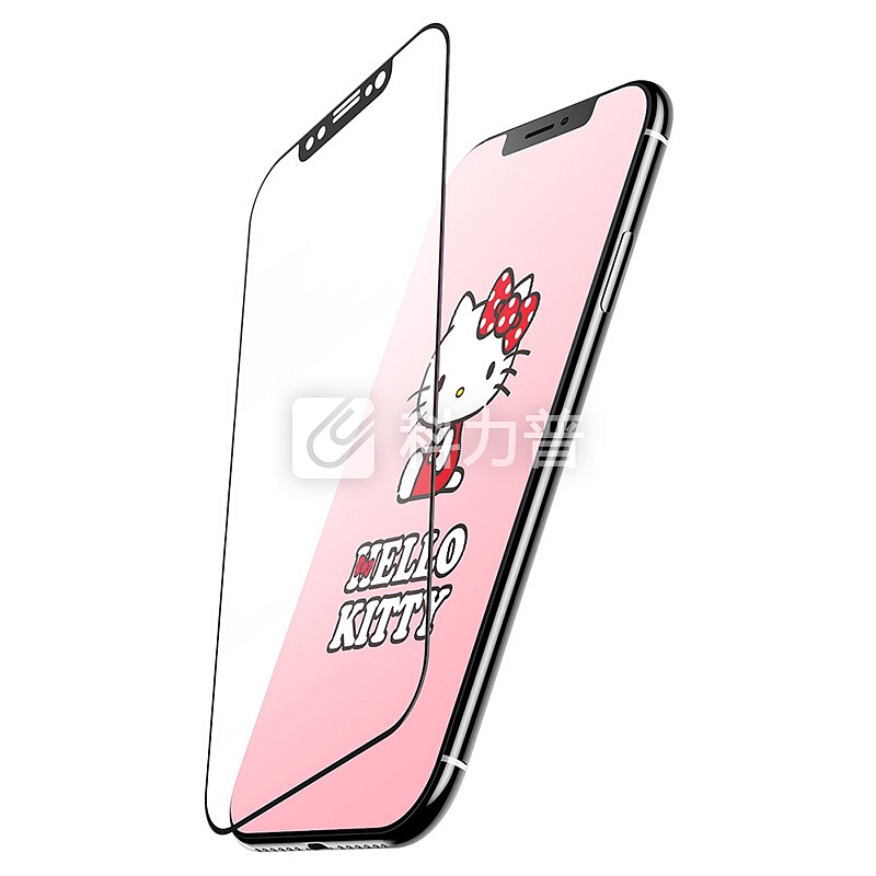 Hello Kitty 苹果X/XS钢化膜 iphoneXS钢化膜 3D软边全屏覆盖高清防爆玻璃膜 黑色