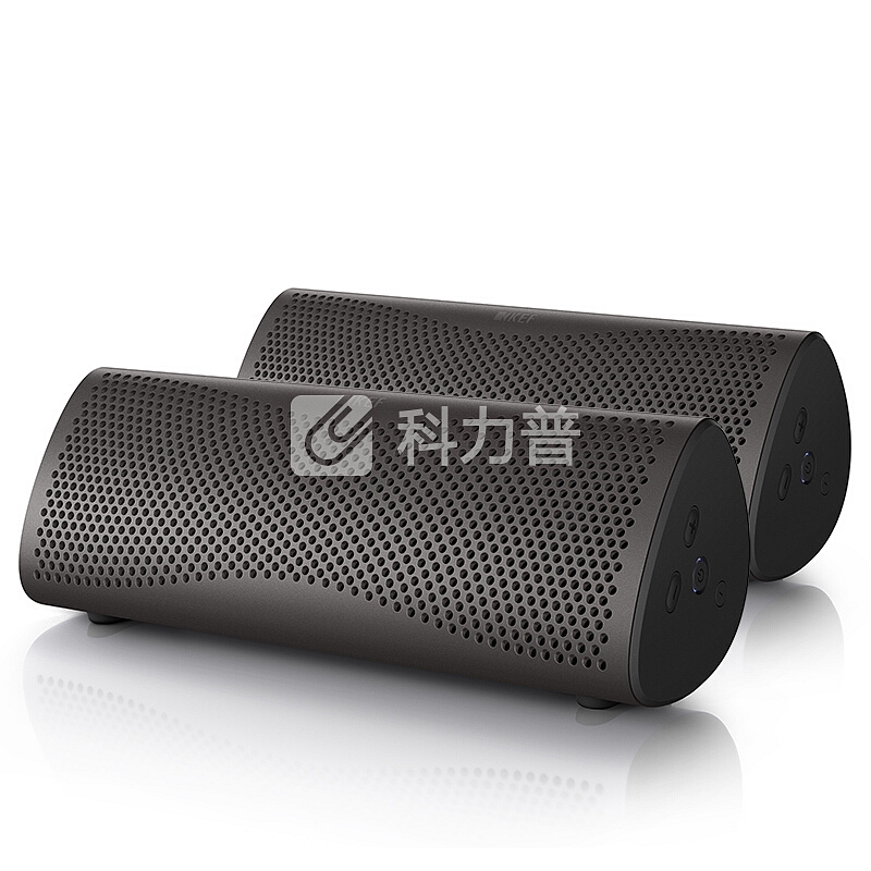 KEF MUO 迷你蓝牙音箱礼品套装 暴风灰一对 赠立体连声线 无线蓝牙 便携式扬声器 高解析 同轴共点音响/音箱