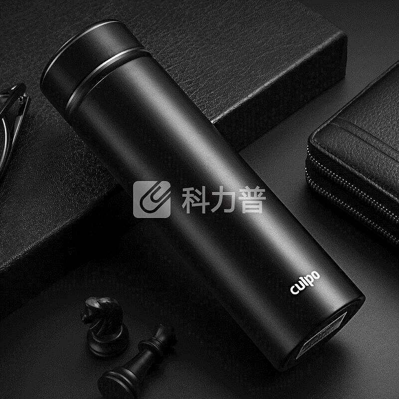 cuipo保温杯男304不锈钢水杯商务茶杯女真空便携杯子500ml 睿智黑