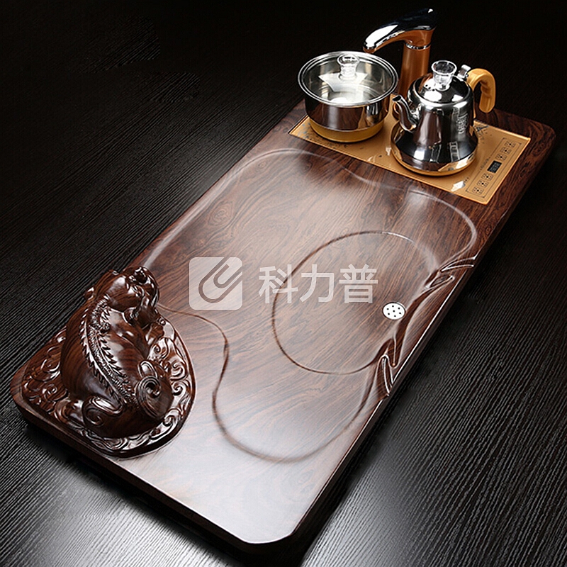 龙寅 紫砂茶具套装茶壶茶海茶台茶杯茶道科技木茶盘电热磁炉冰裂釉整套功夫茶具全自动套装四合一