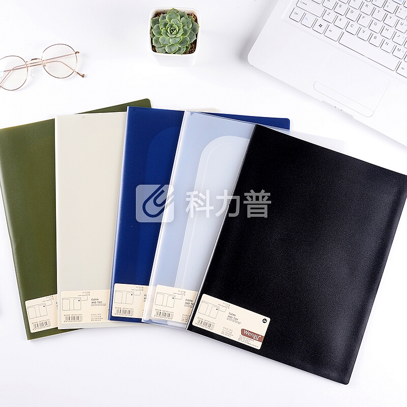 文谷(Wengu)8入分类文件夹 A4多层文件收纳袋 商务办公文件收纳 简约文件袋共8格 G0134-8-A 时尚风黑色