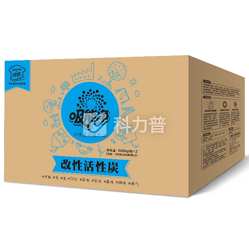 绿驰 吸能净6000g*2箱室内装修改性活性炭竹炭包 汽车除味去除甲醛清除剂 家用净化防潮除湿干燥碳包