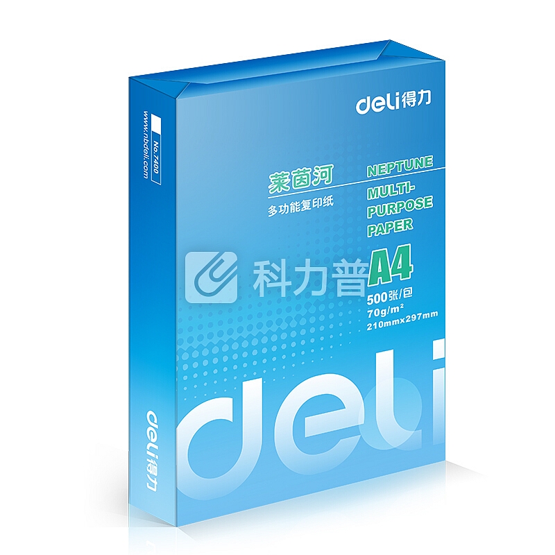 得力(deli)莱茵河5包装70gA4复印纸 500张/包 整箱2500张