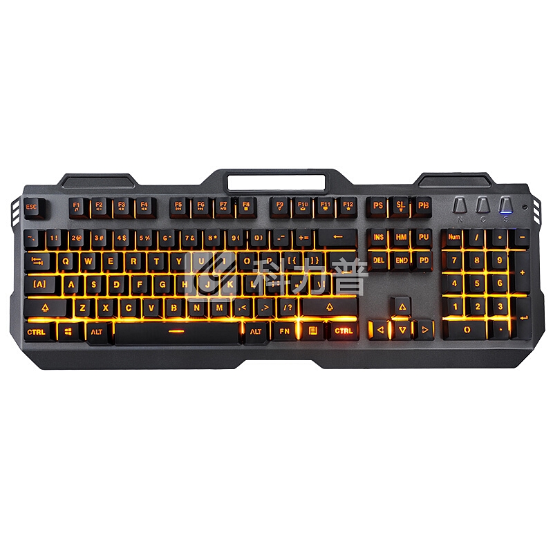 优想U510发光游戏键盘鼠标套装有线金属悬浮防水机械手感键盘键鼠套装办公电脑笔记本USB外设吃鸡键盘 魅力橙