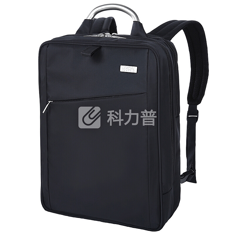 法国乐上(LEXON)电脑包男士双肩包14/15.6英寸双隔层防水笔记本商务休闲背包 蓝黑色