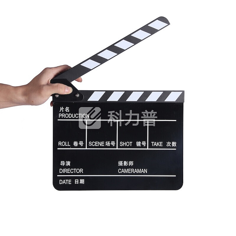 earlymen电影场记板磁铁打板开拍板导演板 30*24cm黑白条纹中英文黑色打板器场景版标记版送笔白板笔可擦拭