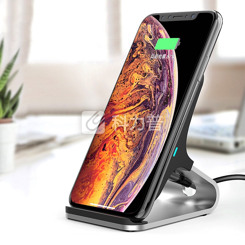 ESCASE 苹果无线充电器适用原装iPhoneXsMax8Plus华为Mate20Pro三星S9小米mix2s锤子手机通用双线圈快充F12黑