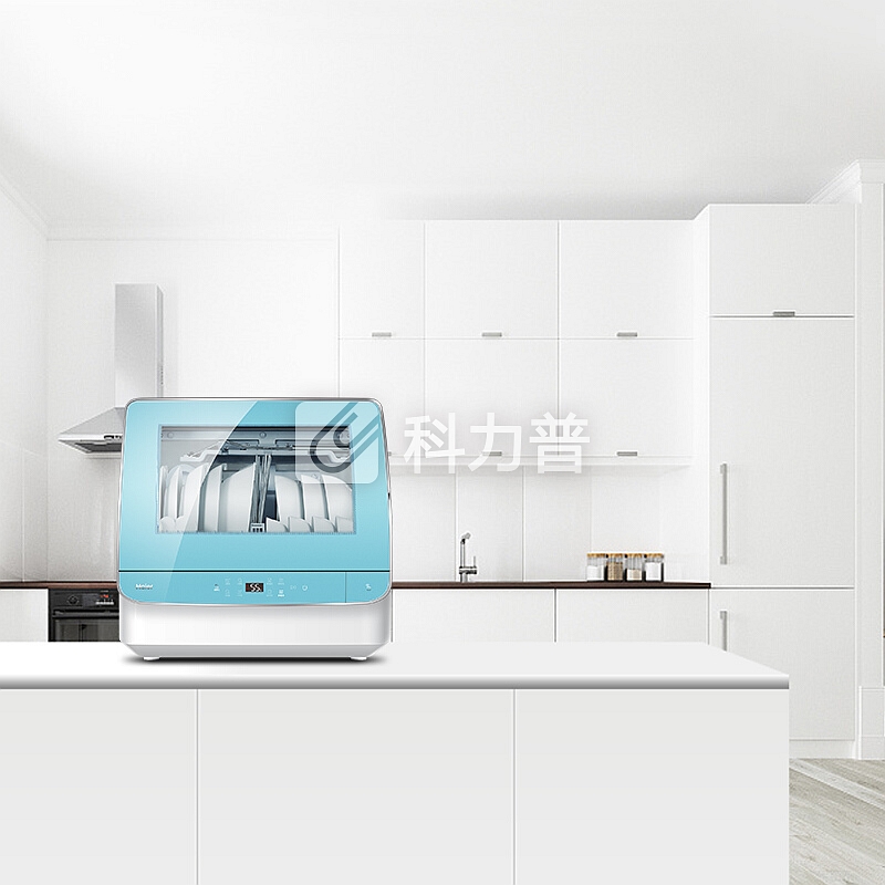 海尔(Haier)小海贝 6套 进口变频电机 全自动洗 简洁安装 双效除菌 活水台式 洗碗机 蒂凡尼蓝 HTAW50STGGB
