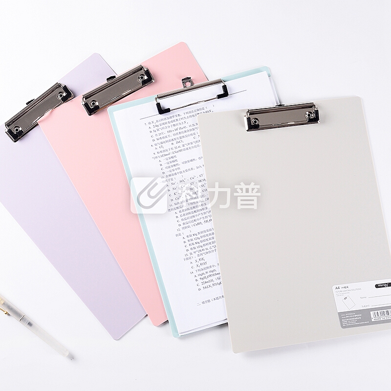 文谷(wengu)板夹A4小清新多彩文件夹板资料夹学生写字考试垫夹平夹可吊挂 四个装PPF3-018