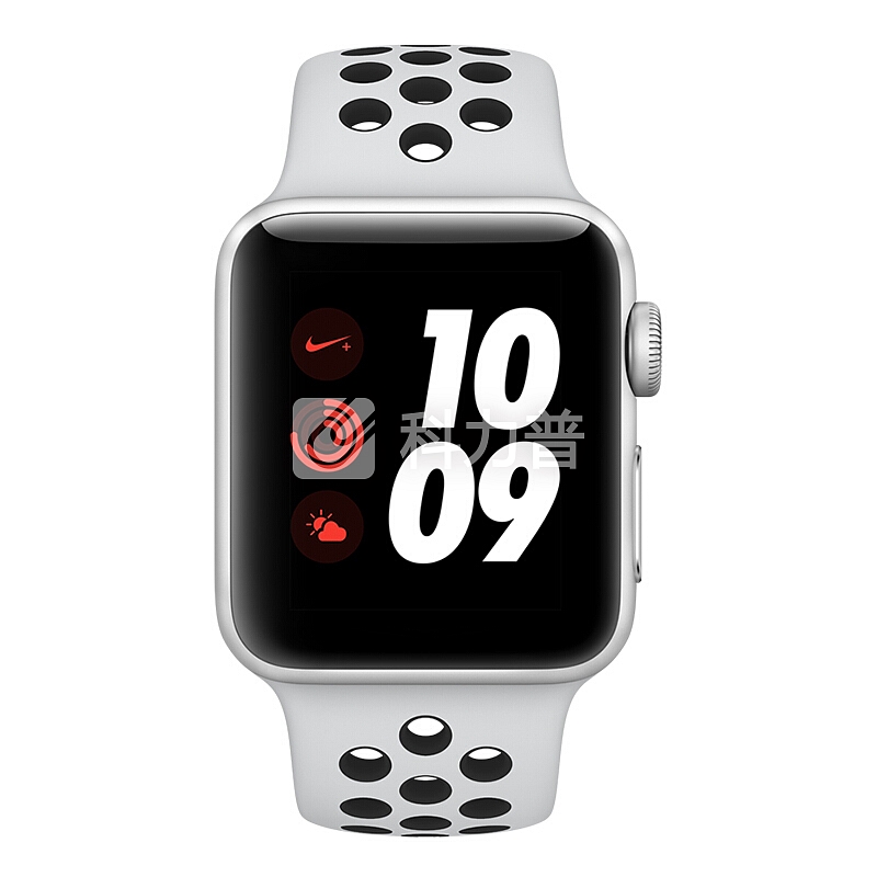 Apple Watch Series 3苹果智能手表(GPS+蜂窝款 38毫米 银铝金属表壳 白金配黑 Nike 运动表带 MQR42CH/A)