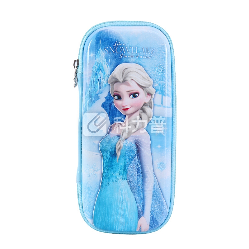 迪士尼(Disney)冰雪公主小学生笔袋 EVA收纳笔盒3D大容量硬质耐摔儿童女铅笔文具盒 蓝色