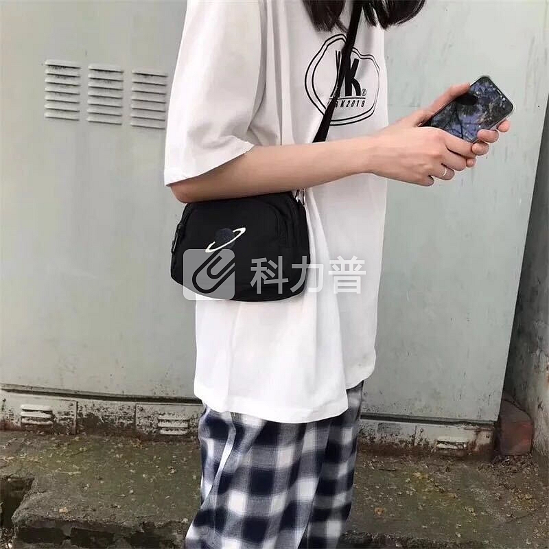 新品包包女2018新款ins超火包斜跨帆布包上新小包包时尚斜挎包蹦迪包 黑色普通人 现货
