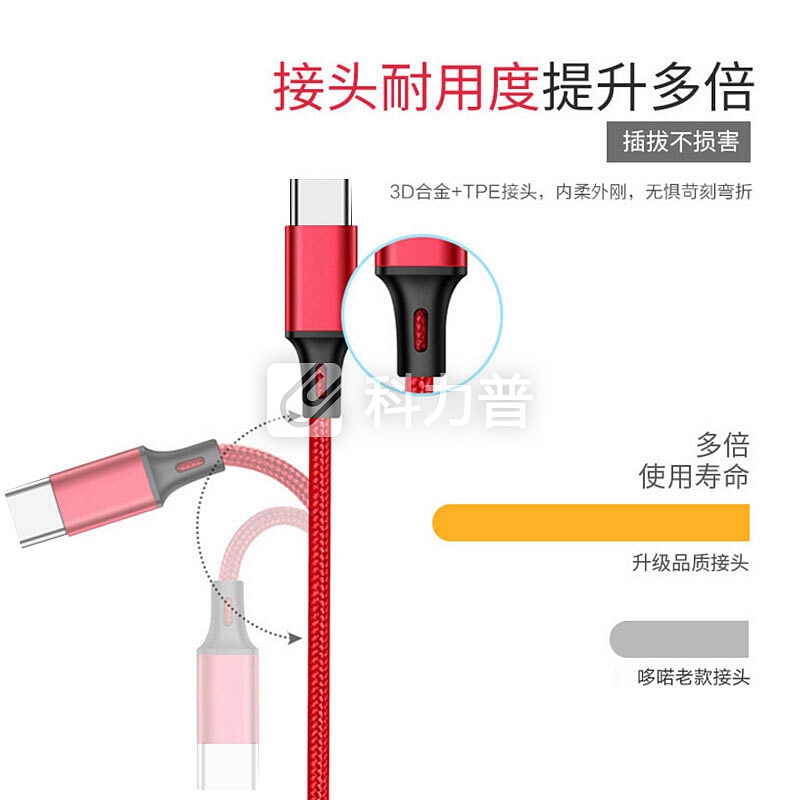 斯得弗(STRYFER)华为Type-C数据线 荣耀v98v10/p9mate10/p20/nova2s3e麦芒5 Type-c手机充电线 1米 蓝色